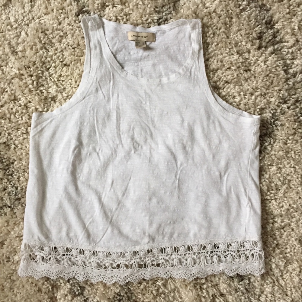White crocheted crop top